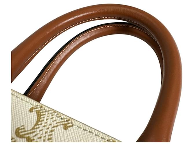 Céline Celine Mini Partial Cabas Triomphe Handtasche Weiß - Ansicht 11