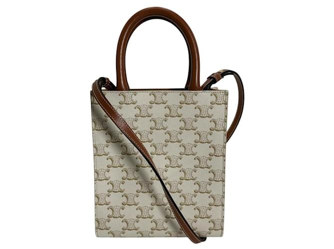 Céline Celine Mini Partial Cabas Triomphe Handtasche Weiß - Ansicht 2
