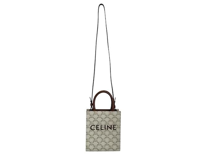 Céline Celine Mini Partial Cabas Triomphe Handtasche Weiß - Ansicht 3