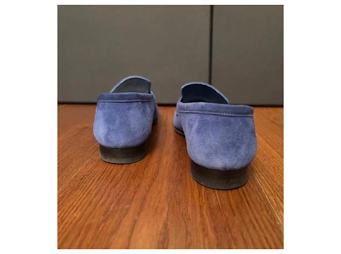 Mocasines de ante Hermès Paris Azul - vista 10