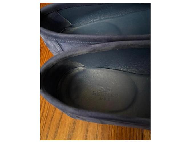 Mocasines de ante Hermès Paris Azul - vista 6