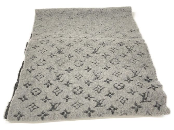 Stola in gradiente Monogram grigia Louis Vuitton Marrone - vista 3