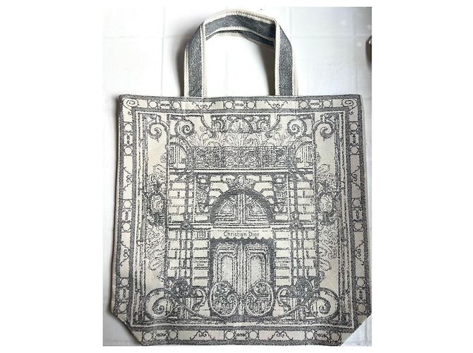 Be Dior Borsa Dior Tote Book in cotone argento - vista 3