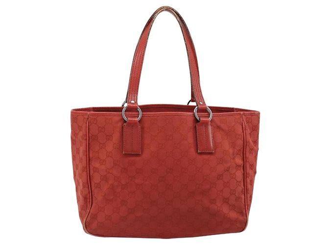 Gucci Vintage Open Tote GG Canvas and leather Medium Rosso - vista 2