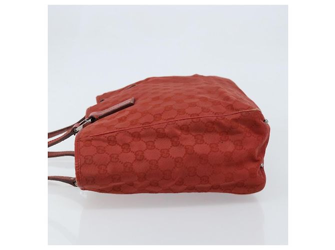 Gucci Vintage Open Tote GG Canvas and leather Medium Rosso - vista 4