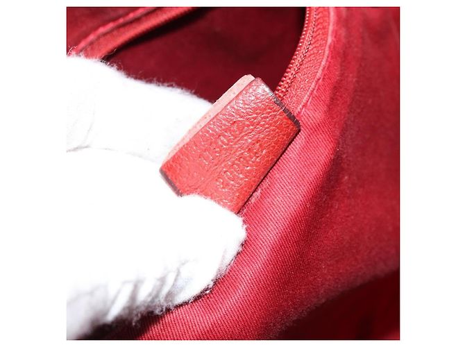 Gucci Vintage Open Tote GG Canvas and leather Medium Rosso - vista 7