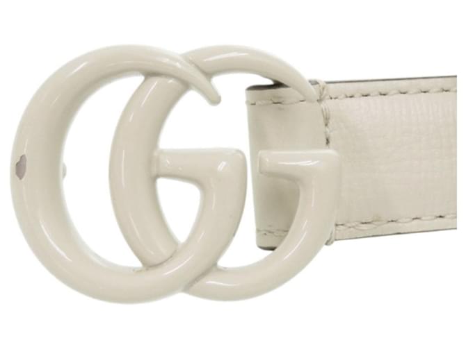 Gucci Double G Ledergürtel Weiß - Ansicht 2