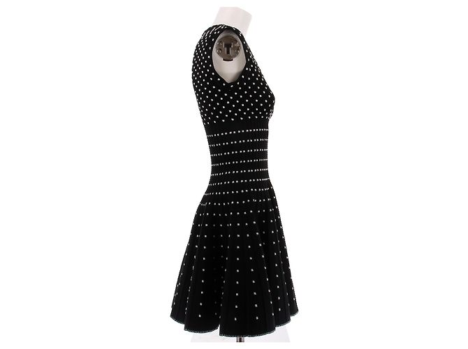 Alaïa Schwarz-weißer Wollkleid - Ansicht 3