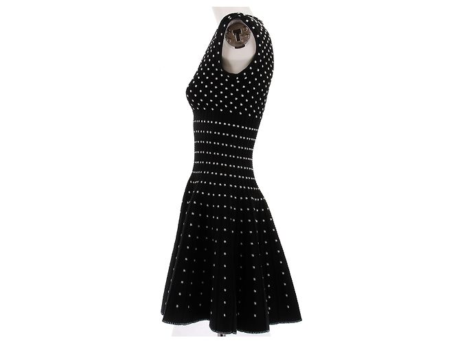 Alaïa Schwarz-weißer Wollkleid - Ansicht 4