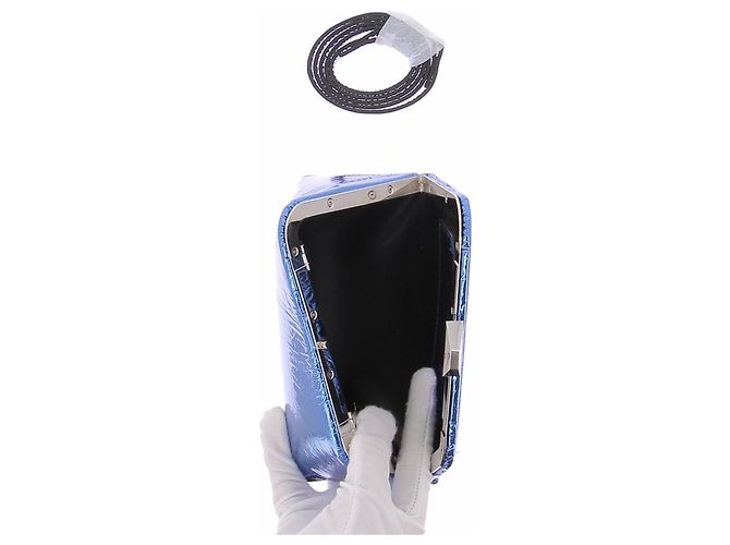Attico Pochette blu in pelle - vista 6