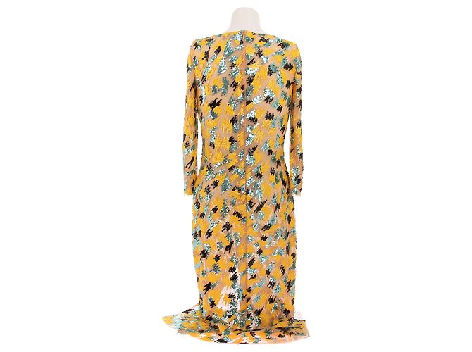 Elisabetta Franchi Abito lungo giallo con paillettes - vista 2