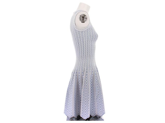 Vestido corto estampado azul y blanco Alaïa - vista 3