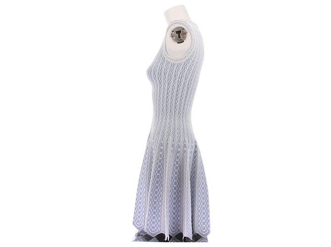 Vestido corto estampado azul y blanco Alaïa - vista 4