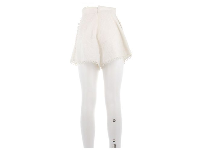 Zimmermann Short branco com pontos de bordado - vista 2