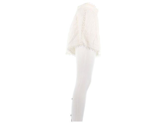 Zimmermann Short branco com pontos de bordado - vista 3