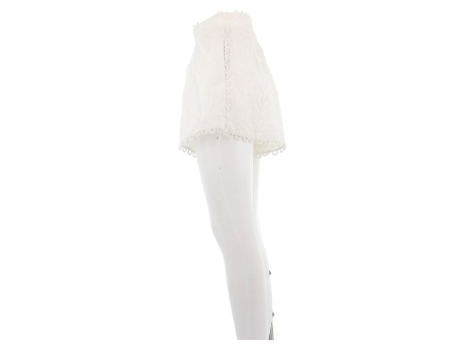 Zimmermann Short branco com pontos de bordado - vista 4