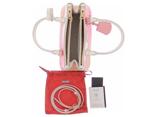 Prada Borsa "Galleria" bianca rosa e pesca Multicolore - vista 6