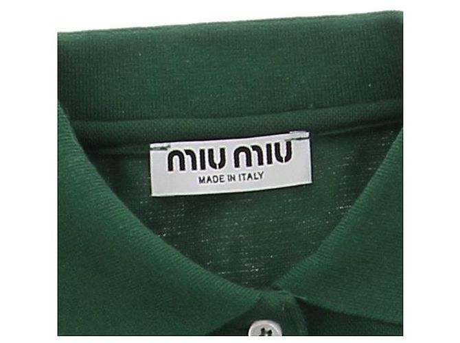 Polo Miu Miu in cotone verde - vista 5