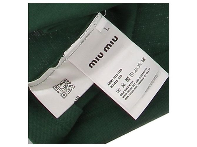 Polo Miu Miu in cotone verde - vista 7