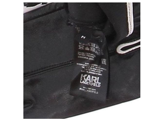 Karl Lagerfeld Schwarze Lederhandschuhe - vista 3