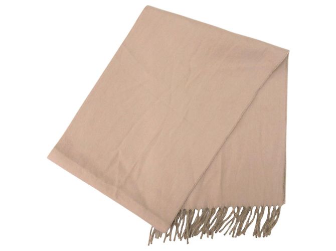 Hermès Evelyn Fransen Cashmere Schal Beige Khaki - Ansicht 3