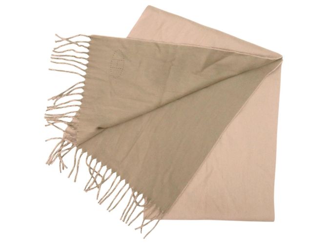 Hermès Evelyn Fransen Cashmere Schal Beige Khaki - Ansicht 4