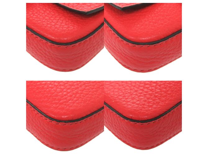 Fendi Red Leather Business Card Case - view 3