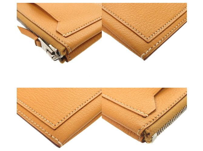Monedero Clarisse PM en cabra natural Sable de Hermès - vista 4
