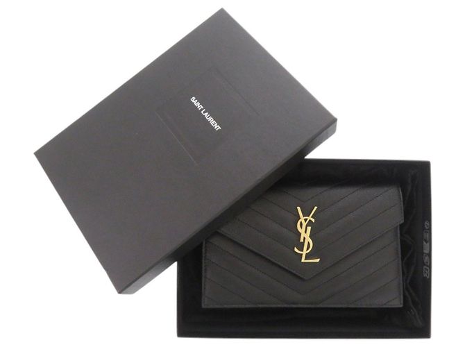 Borsa a spalla in pelle nera Yves Saint Laurent Nero - vista 2