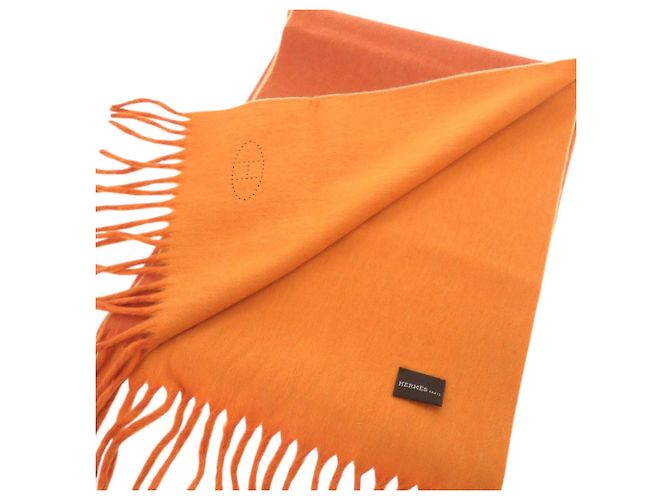 Stola in cashmere Hermès arancione - vista 3