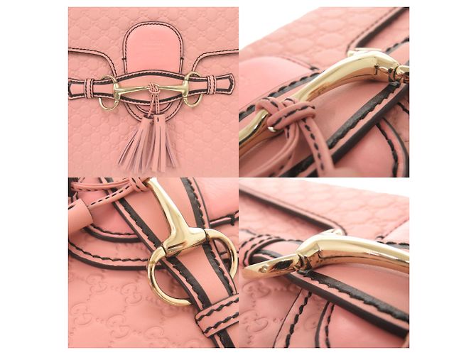 Borsa a Spalla Gucci Emily in Pelle Micro Guccissima Rosa - vista 10