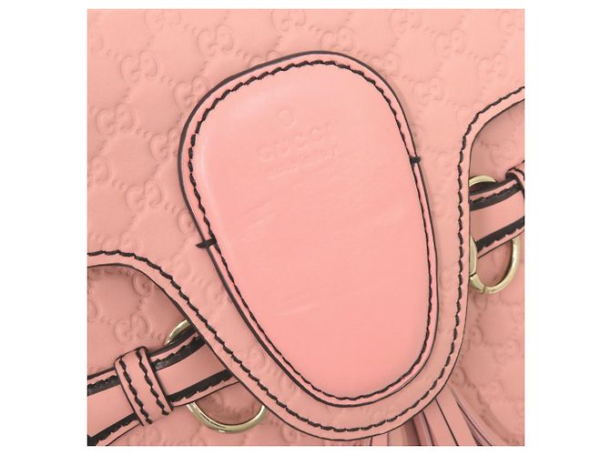 Borsa a Spalla Gucci Emily in Pelle Micro Guccissima Rosa - vista 8