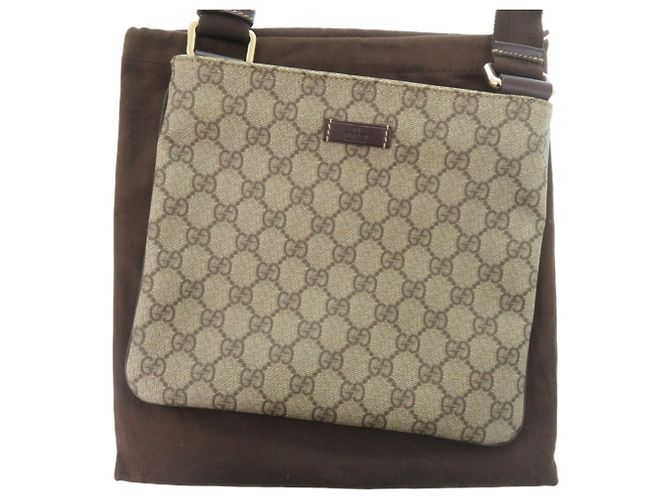 Borsa a Spalla Gucci GG Supreme Beige - vista 2
