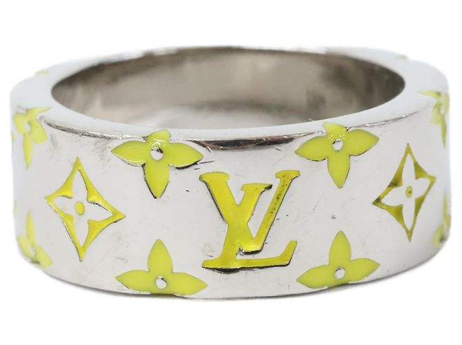 Anello a fascia LV Mosaic di Louis Vuitton Argento Giallo - vista 4