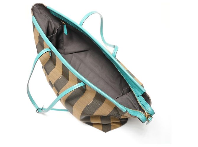 Fendi Pequin Canvas Schultertasche Braun - Ansicht 11
