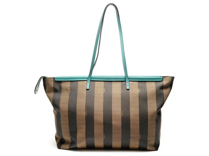 Fendi Pequin Canvas Schultertasche Braun - Ansicht 2