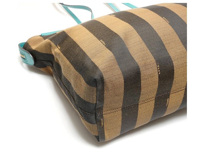 Fendi Pequin Canvas Schultertasche Braun - Ansicht 5