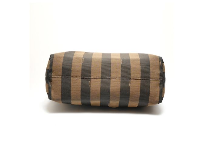Fendi Pequin Canvas Schultertasche Braun - Ansicht 7