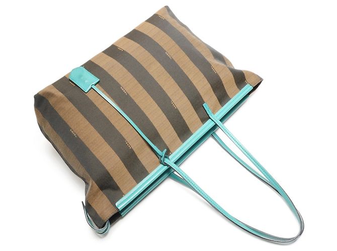 Fendi Pequin Canvas Schultertasche Braun - Ansicht 8