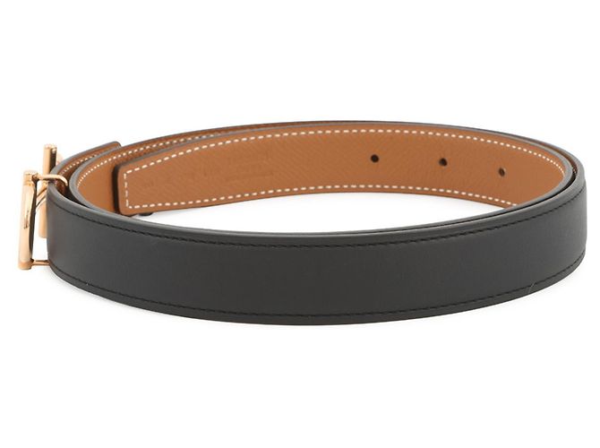 Cintura Hermès Gamma in Nero e Oro D'oro - vista 2