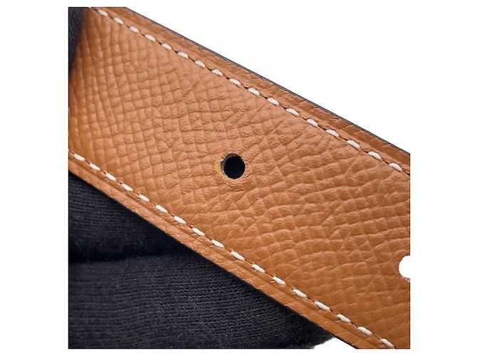 Cintura Hermès Gamma in Nero e Oro D'oro - vista 9