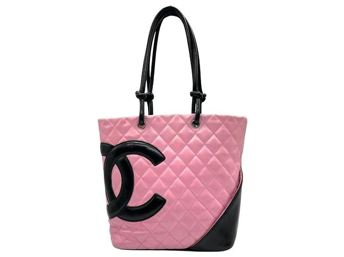 Bolso tote de la línea Cambon de Chanel Negro Rosa - vista 2