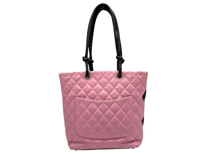 Bolso tote de la línea Cambon de Chanel Negro Rosa - vista 3