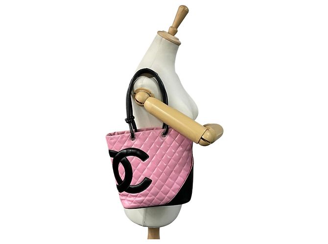 Bolso tote de la línea Cambon de Chanel Negro Rosa - vista 4