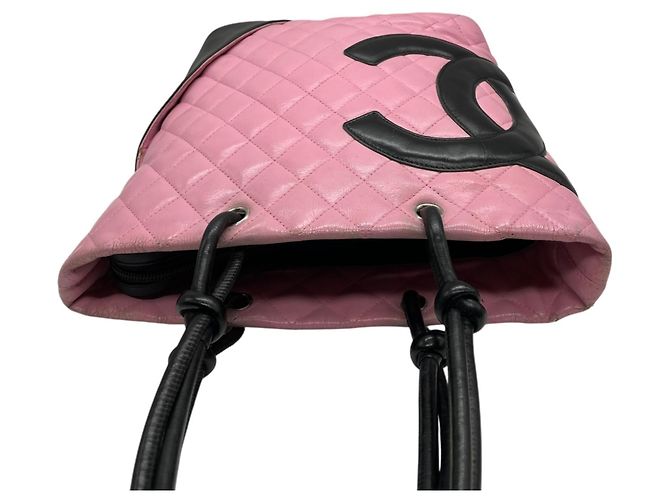 Bolso tote de la línea Cambon de Chanel Negro Rosa - vista 8