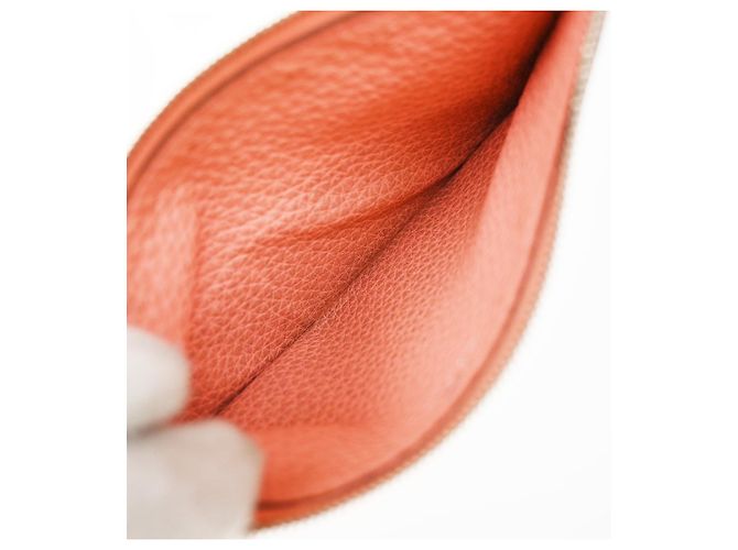 Billetera combinada Dogon Duo de cuero Hermès Naranja - vista 5