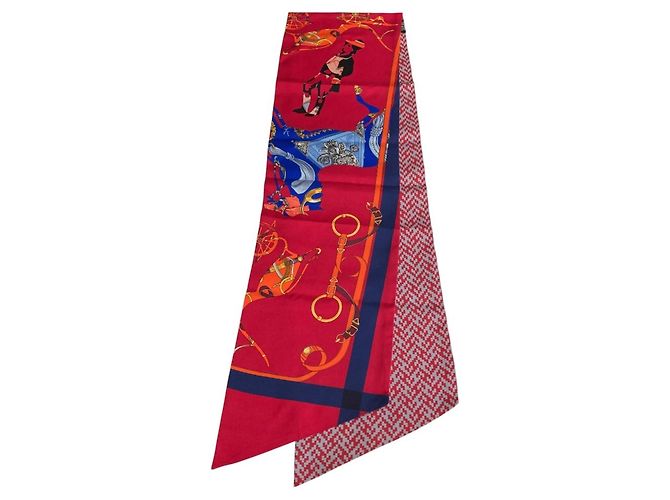 Hermès HERMES Sciarpa Maxi Twilly TOUT EN CARRE Rossa da Donna Rosso - vista 4