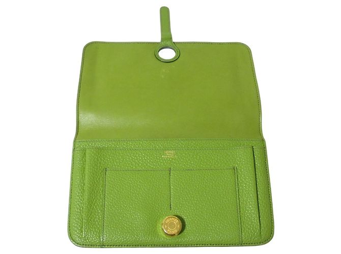 Hermès Hermes Dogon GM Long Wallet in Green - view 7