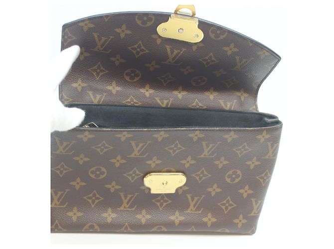 Borsa a Spalla Saint-Placide in Taurillon Noir Monogram Louis Vuitton Marrone Nero - vista 12
