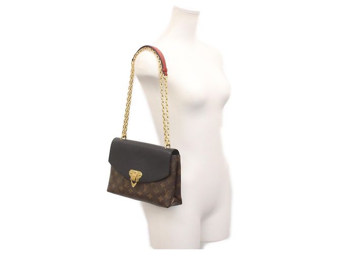 Borsa a Spalla Saint-Placide in Taurillon Noir Monogram Louis Vuitton Marrone Nero - vista 2